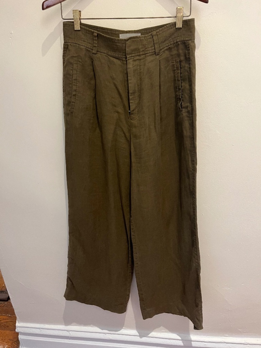 Everlane Olive Green Linen Pants